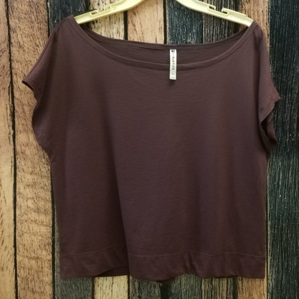 Purple Short Sleeve Wide Neck Tee